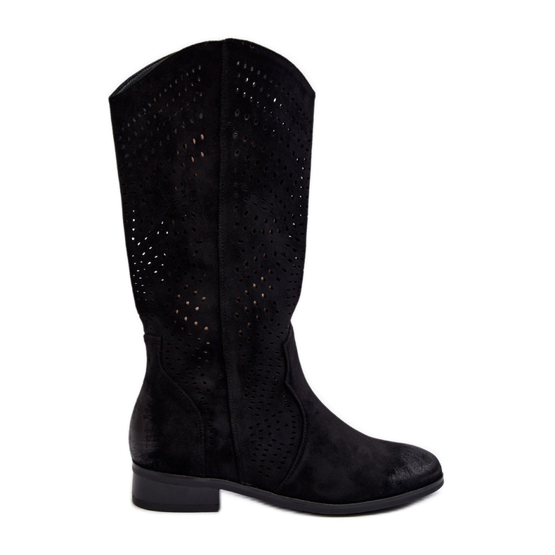 Vinceza Botines midi calados Negro Kleorelia