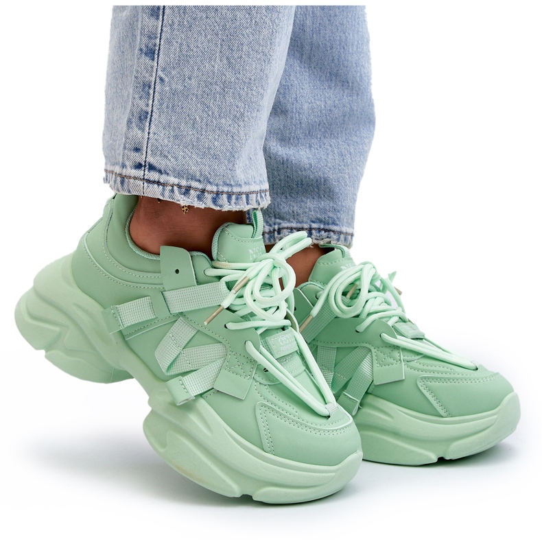 Zapatillas De Mujer Con Suela Gruesa, Verde Windamella