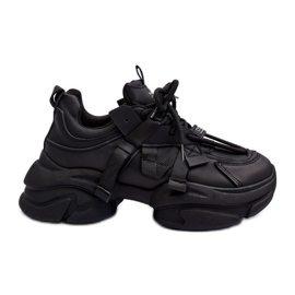 Zapatillas Deportivas de Mujer con Suela Gruesa, Negro Windamella
