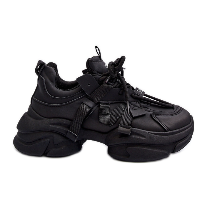 Zapatillas Deportivas de Mujer con Suela Gruesa, Negro Windamella