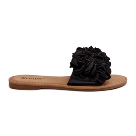 Chanclas de Mujer con Flores Negro Eelfan