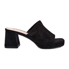 Chanclas de tacón alto de mujer color negro Bralya