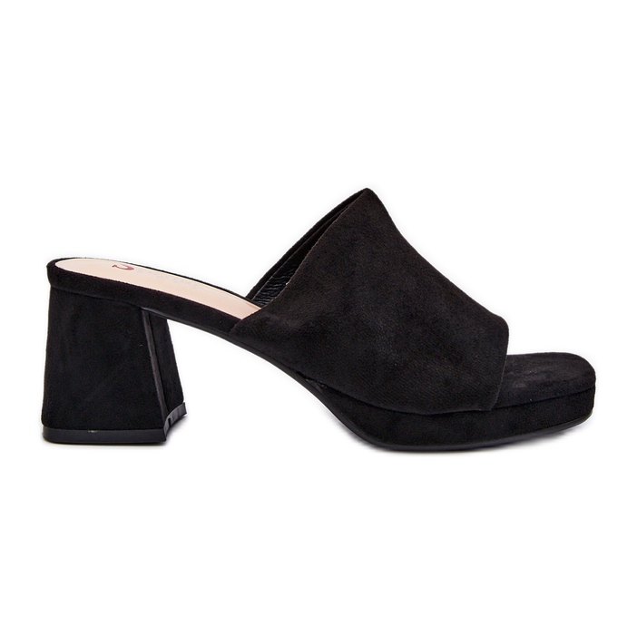 Chanclas de tacón alto de mujer color negro Bralya