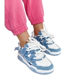 Zapatillas azules con inserciones de tejido Melilot.