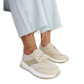 Zapatillas beige con plataforma Lubna. Zapatillas beige con plataforma Lubna.