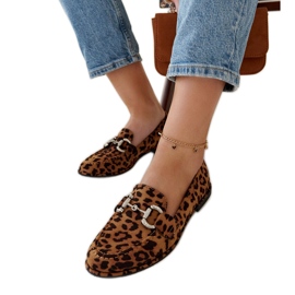 Mocasines de leopardo con pedrería Marija beige