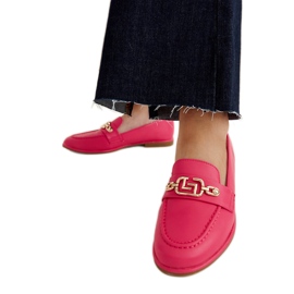 Mocasines rosas decorados con cadena Kuens rosado