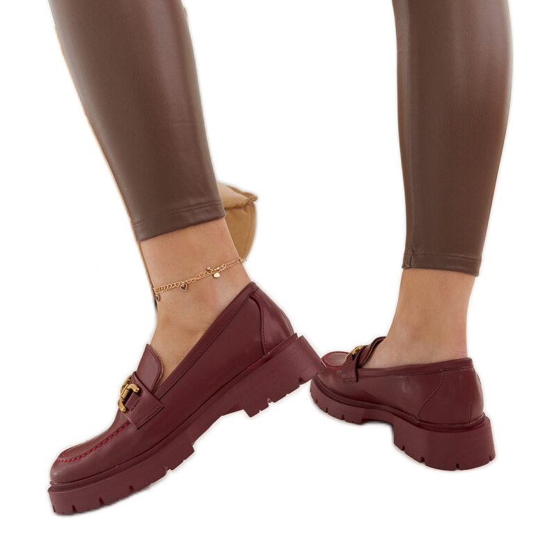 Mocasines burdeos con suela gruesa de Charell rojo