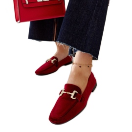 Mocasines de terciopelo burdeos con pedrería by Fabrizia rojo