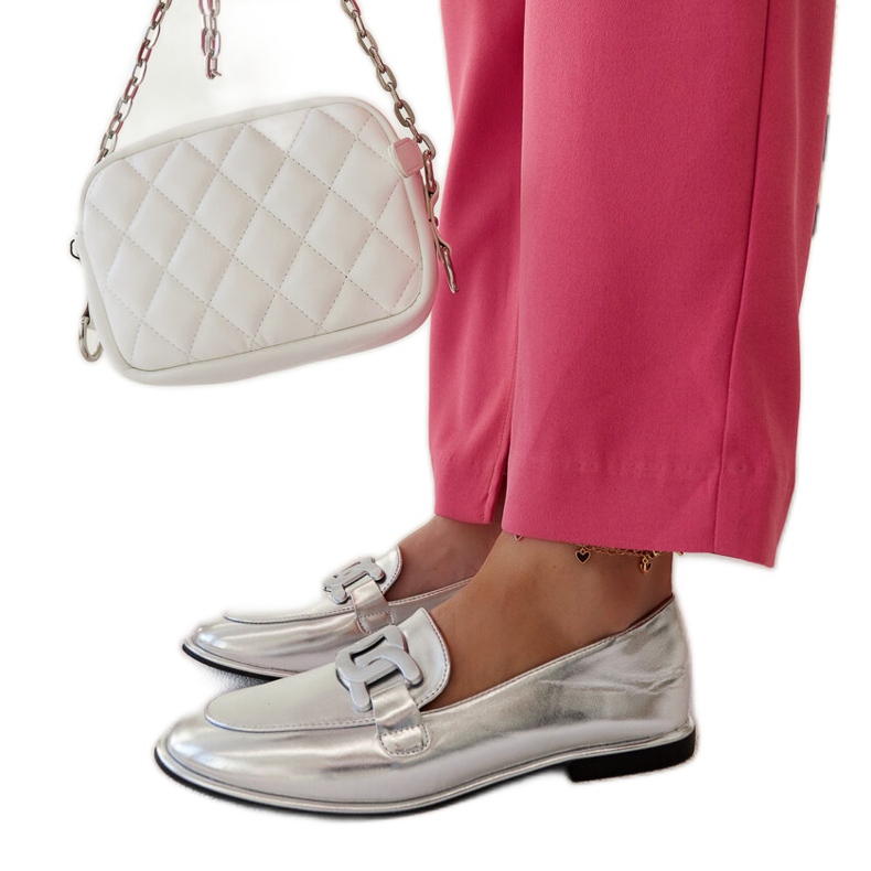 Mocasines Zana clásicos plateados plata