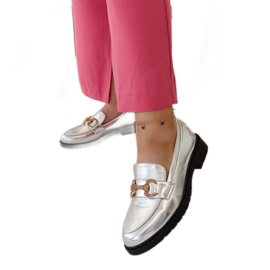 Mocasines plateados con circonitas Aleyna plata