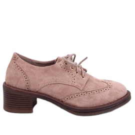 Mocasines tacón Vedra Caqui beige