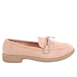 Mocasines mujer Saras Camel en ante beige