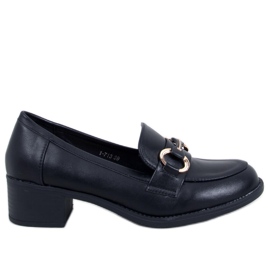 Pontei Mocasines tacón negro