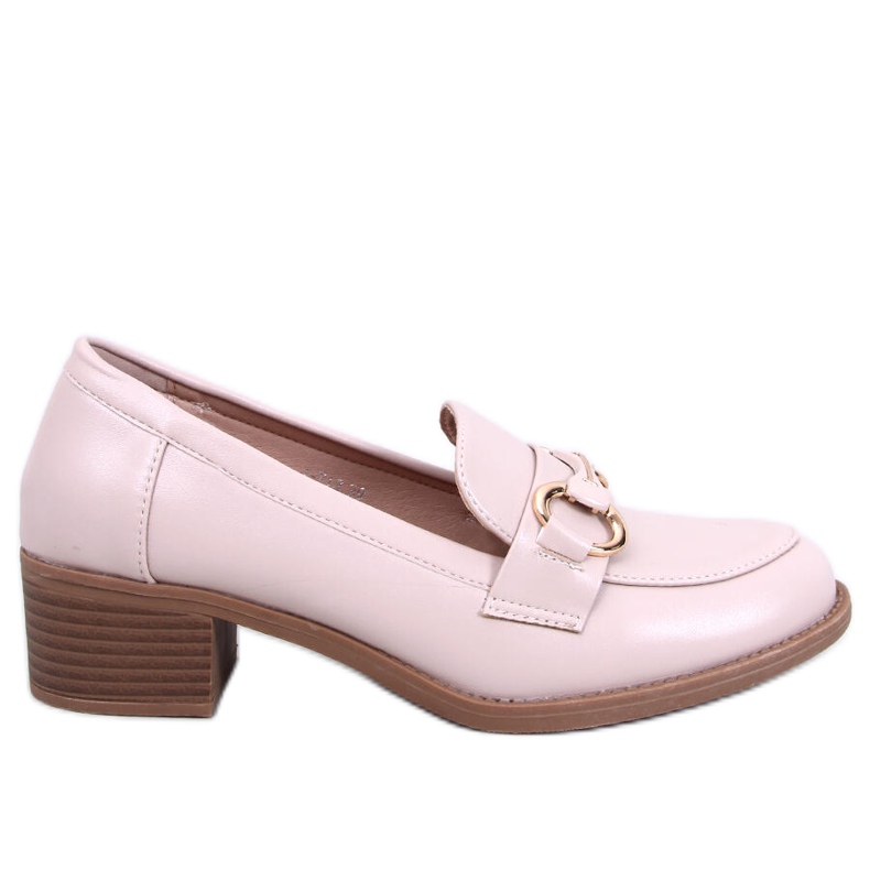 Pontei Mocasín tacón beige Pontei Mocasín tacón beige
