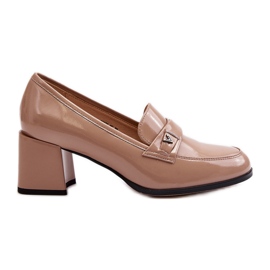 Vinceza Salón Charol Tacón Alto Beige Felicijana