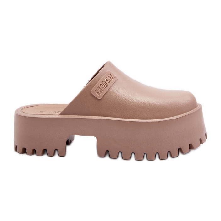 Chanclas de mujer con suela maciza Big Star NN274016 Beige