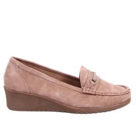 Mocasines con cuña Indian Khaki beige