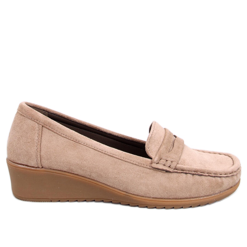 Mocasines cuña Vegar caqui beige