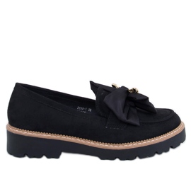 Mocasines Pennsy Black con osito decorativo negro