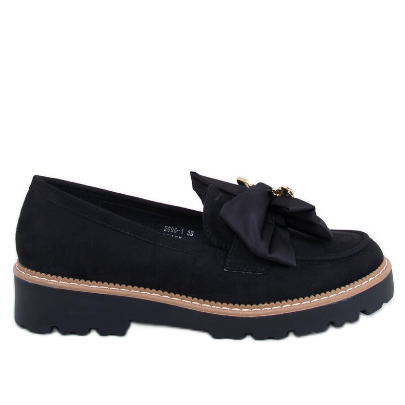 Mocasines Pennsy Black con osito decorativo negro