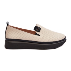 Vinceza Alpargatas Mujer Piel Plataforma Beige Tigera
