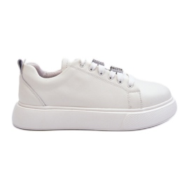 Vinceza Zapatillas De Mujer De Piel Con Adornos, Disuria Blanca blanco