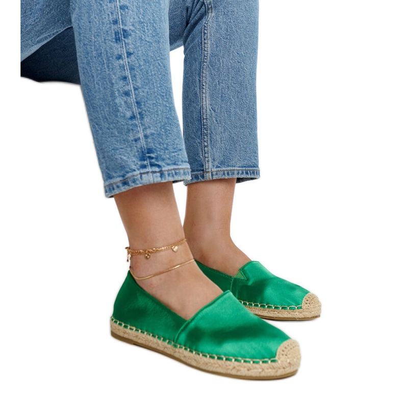 Alpargatas verdes brillantes con plataforma Caithlin