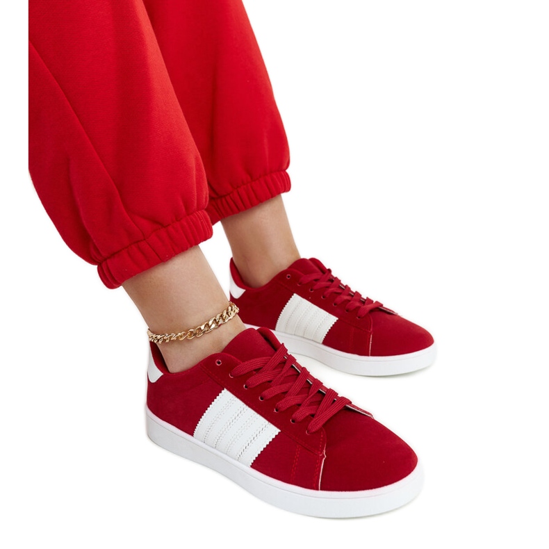 Zapatillas de ante rojo con plataforma Serap.