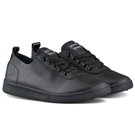 Zapatillas caladas negras, zapatillas caladas de mujer. negro