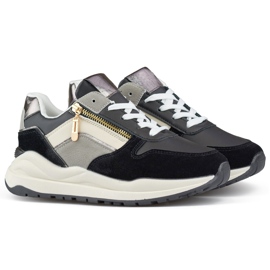 Calzado deportivo casual de mujer, zapatillas negras. negro