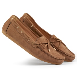 Mocasines de mujer casual, ante, mocasines de mujer cómodos. beige
