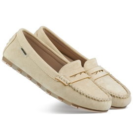 Mocasines mujer ante beige, mocasines cómodos