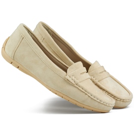 Mocasines mujer ante cómodos beige