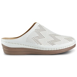 Chanclas sanitarias blancas para mujer con puntera cerrada. blanco
