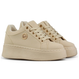 Deportivas beige de mujer con suela gruesa