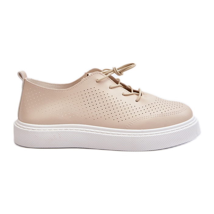 Zapatillas de mujer beige caladas Unassemia