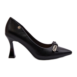 Vinceza Spikes de cuero ecológico Negro Kismetti