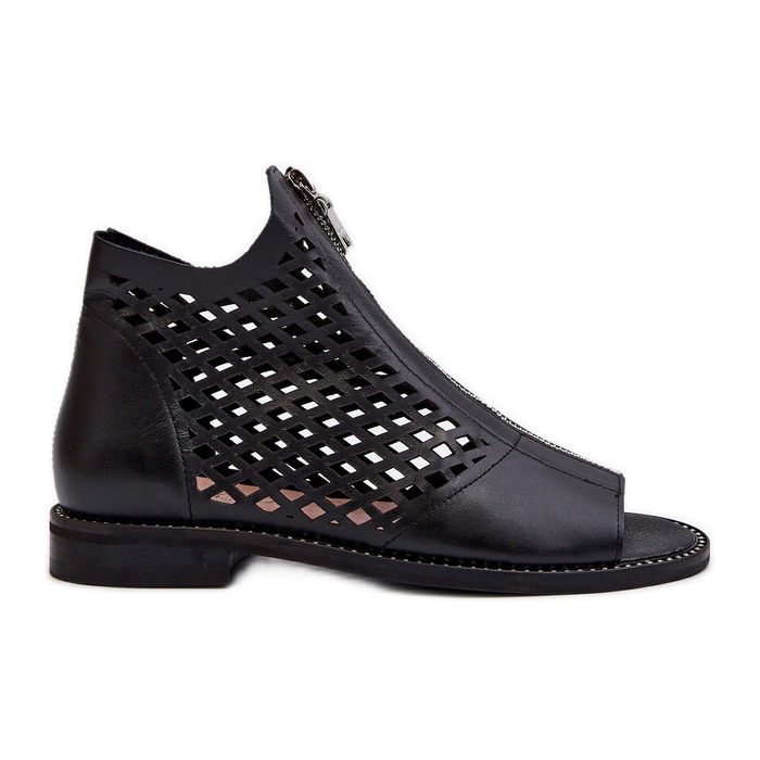 Zazoo 977/L Sandalias Piel Calada Con Cremallera negro