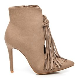 Comer Botas de moda con flecos marrón