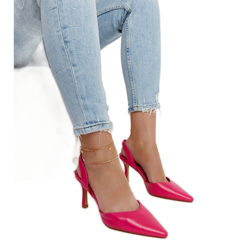 Tacones altos tacón abierto Fontanile rosa rosado
