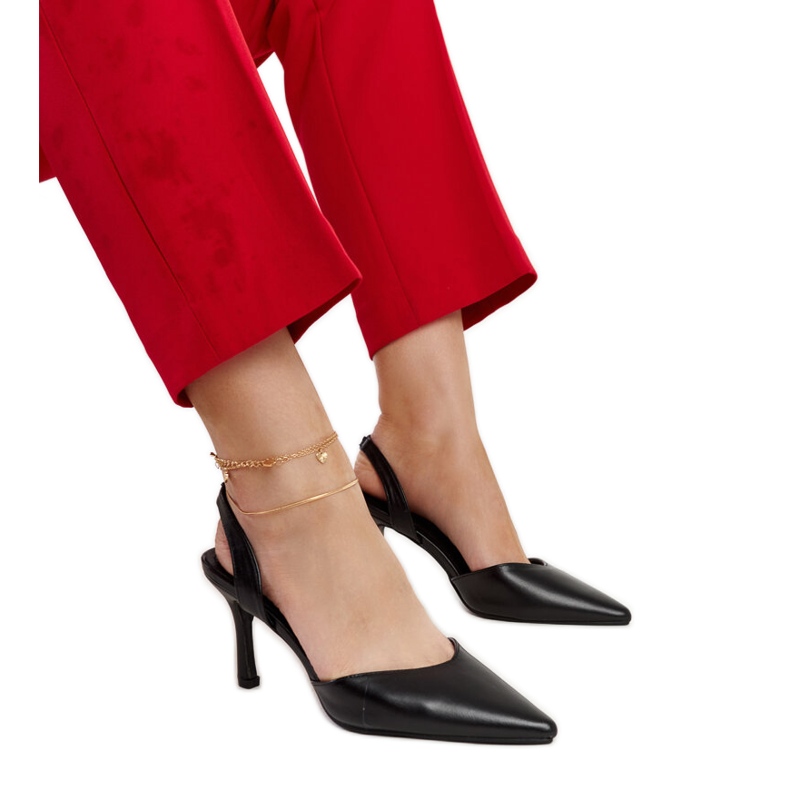 Salón Fontanile negro con tacón abierto Salón Fontanile negro con tacón abierto