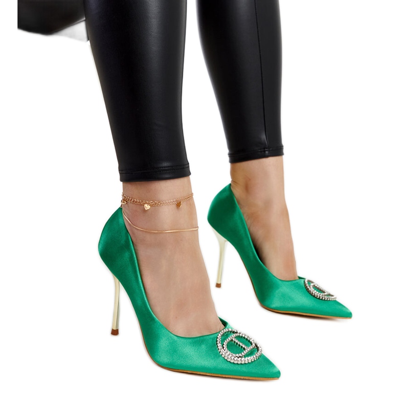 Tacones verdes con circonitas Elife