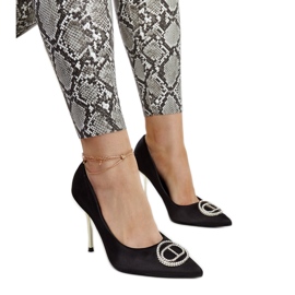 Tacones negros con circonitas Elife Tacones negros con circonitas Elife