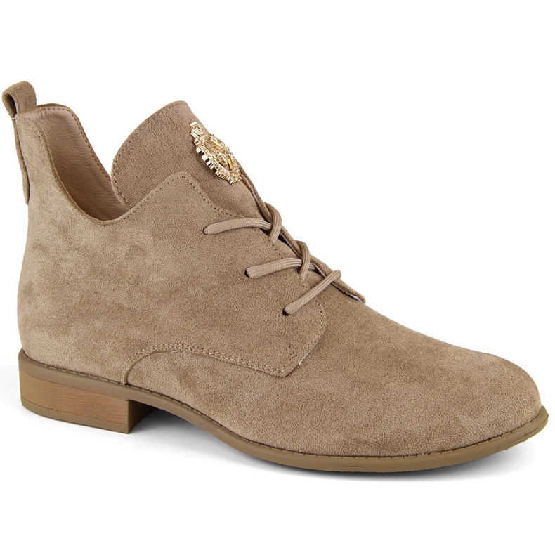 Botines de mujer ante beige tacón bajo Jezzi ASA142-54