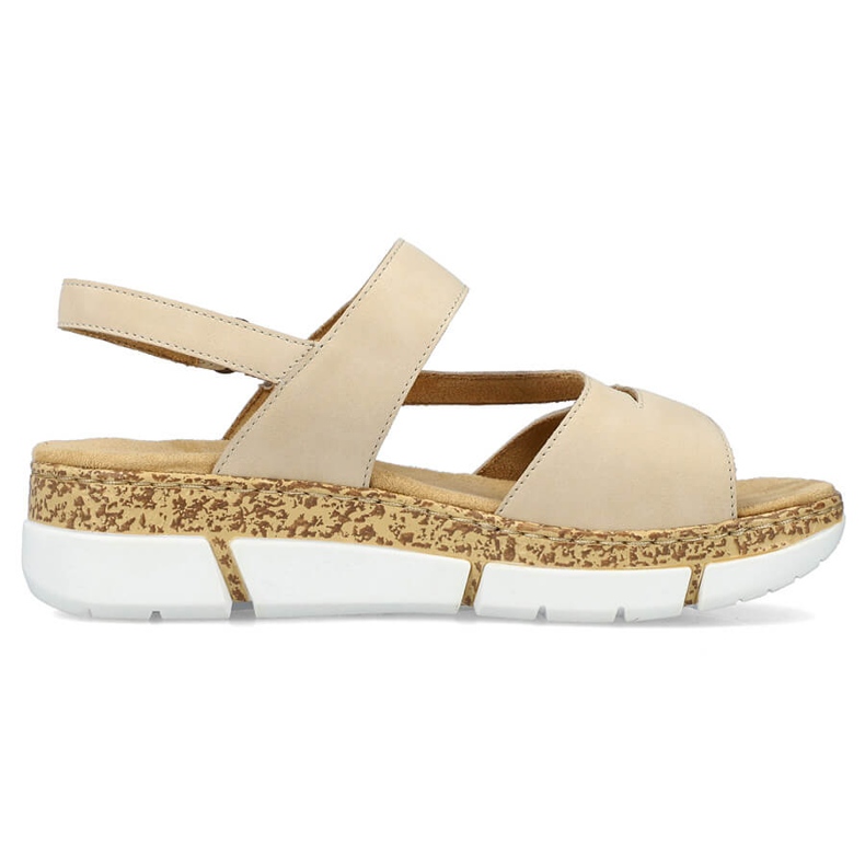 Sandalias cómodas mujer velcro beige Rieker V2366-60