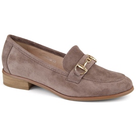 Zapatos tacón bajo mujer ante marrón Potocki SZ12300