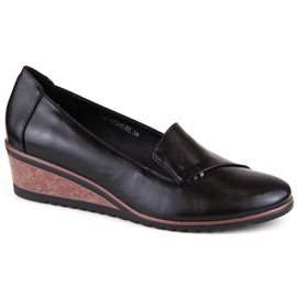 Zapatos cuña slip-on mujer negros Potocki SZ12345