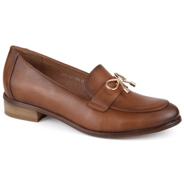 Zapatos de mujer marrones de tacón bajo Potocki SZ12379 marrón