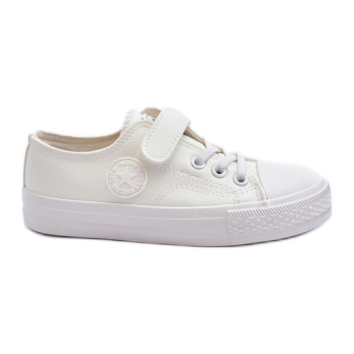 Deportivas Infantiles Piel Velcro Blanco Delmara